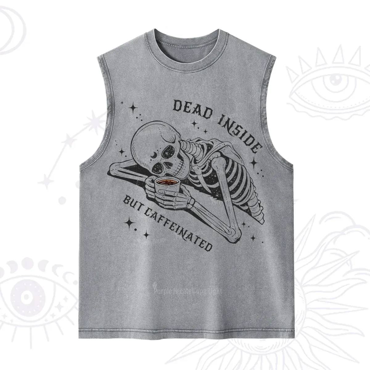 Purplehecate Dead Inside But Caffeinated Washed Tank