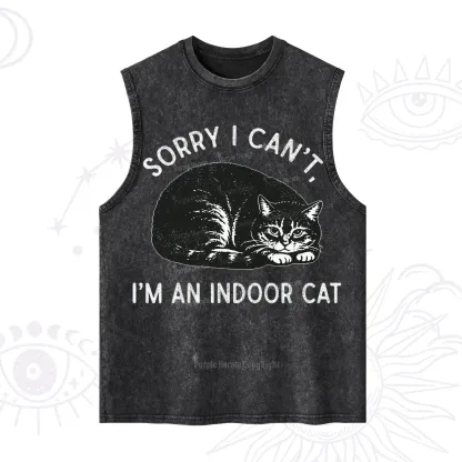 Purplehecate Sorry I Can't I'm an Indoor Cat Washed Tank