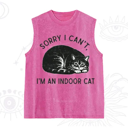 Purplehecate Sorry I Can't I'm an Indoor Cat Washed Tank