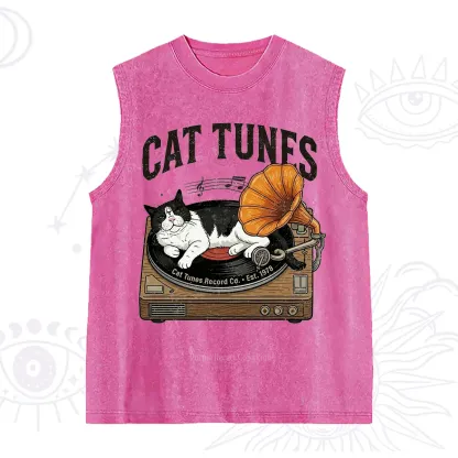 Purplehecate Cat Tunes Washed Tank
