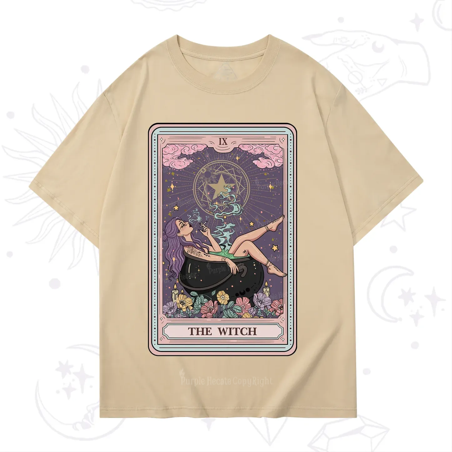 Purplehecate The Witch Tarot Card T-Shirt