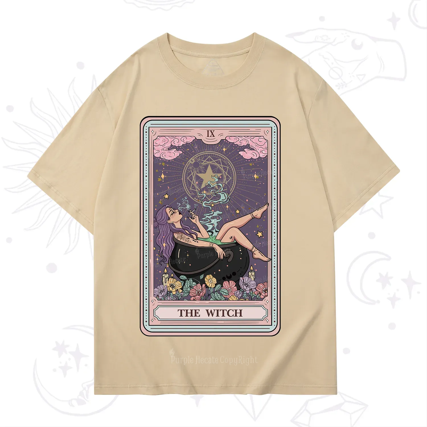 Purplehecate The Witch Tarot Card T-Shirt