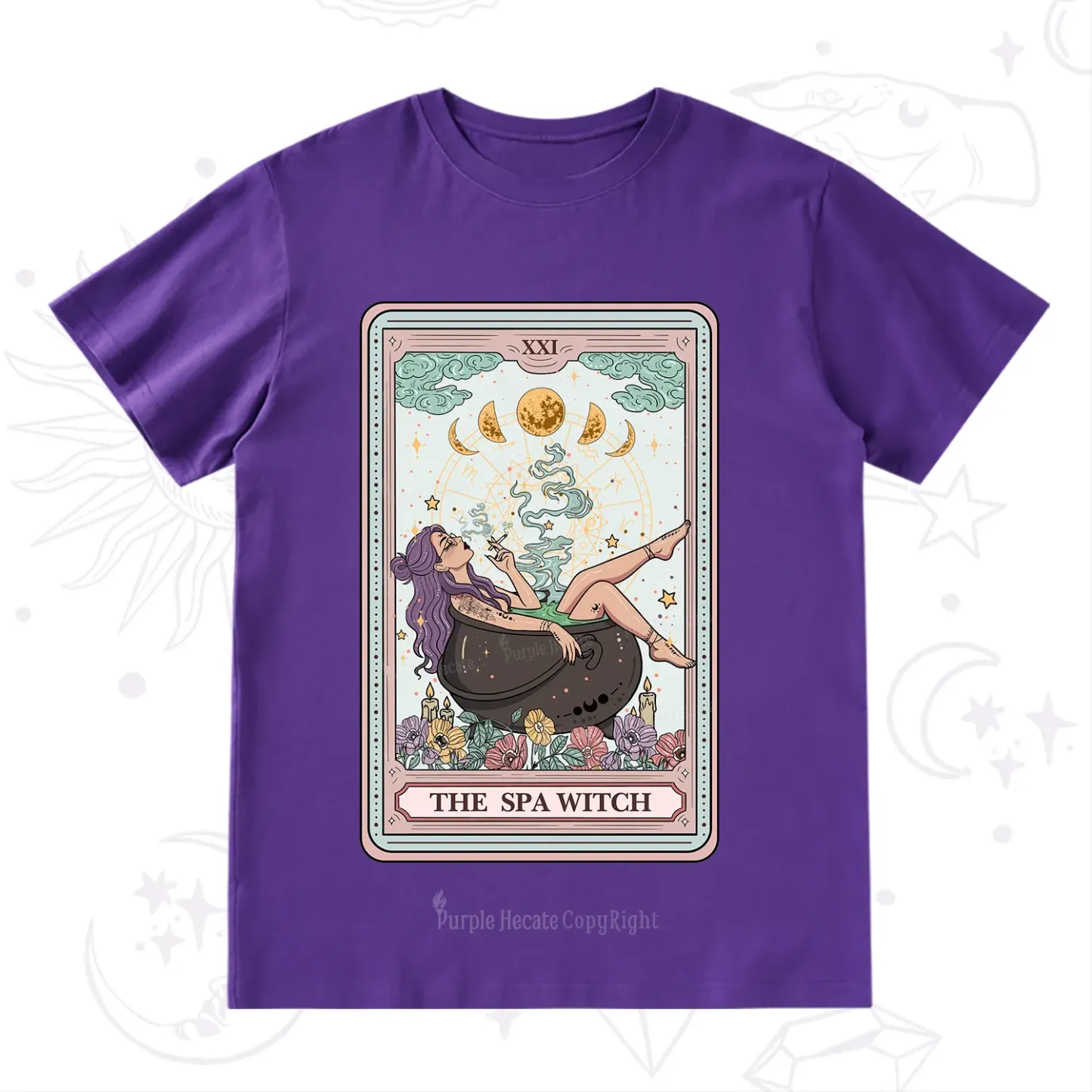 Purplehecate The Spa Witch Tarot Card T-Shirt