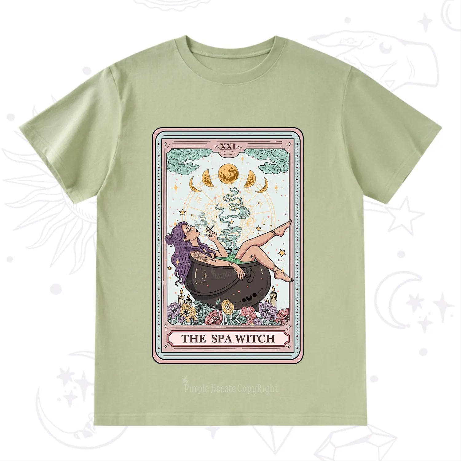 Purplehecate The Spa Witch Tarot Card T-Shirt