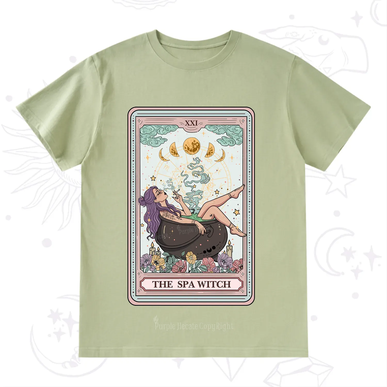 Purplehecate The Spa Witch Tarot Card T-Shirt