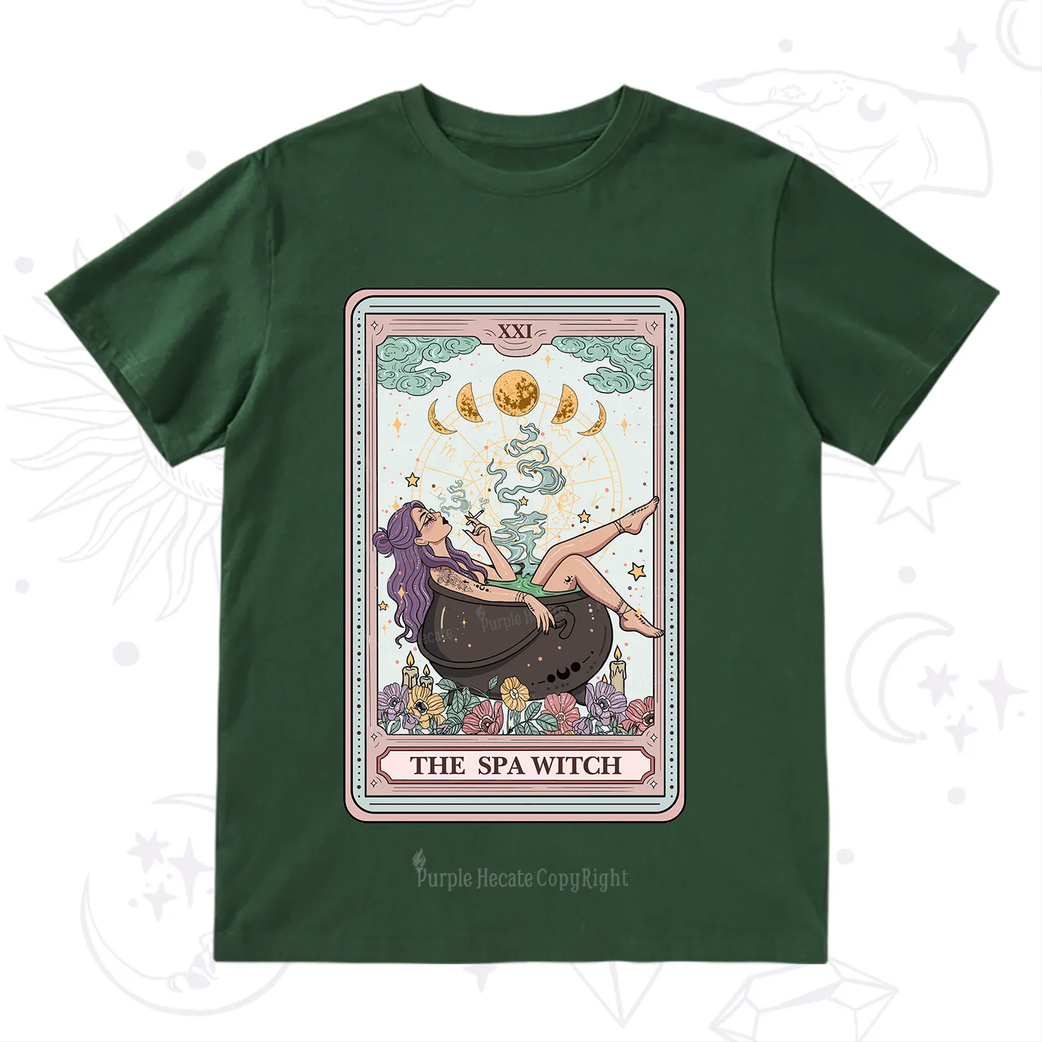 Purplehecate The Spa Witch Tarot Card T-Shirt
