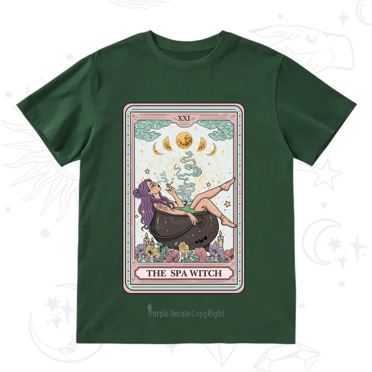 Purplehecate The Spa Witch Tarot Card T-Shirt