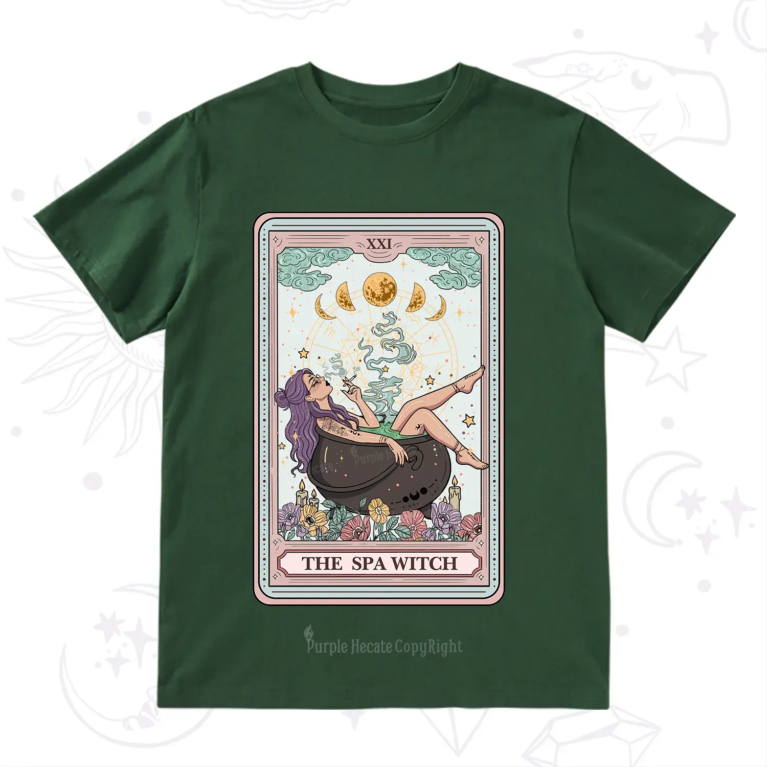 Purplehecate The Spa Witch Tarot Card T-Shirt