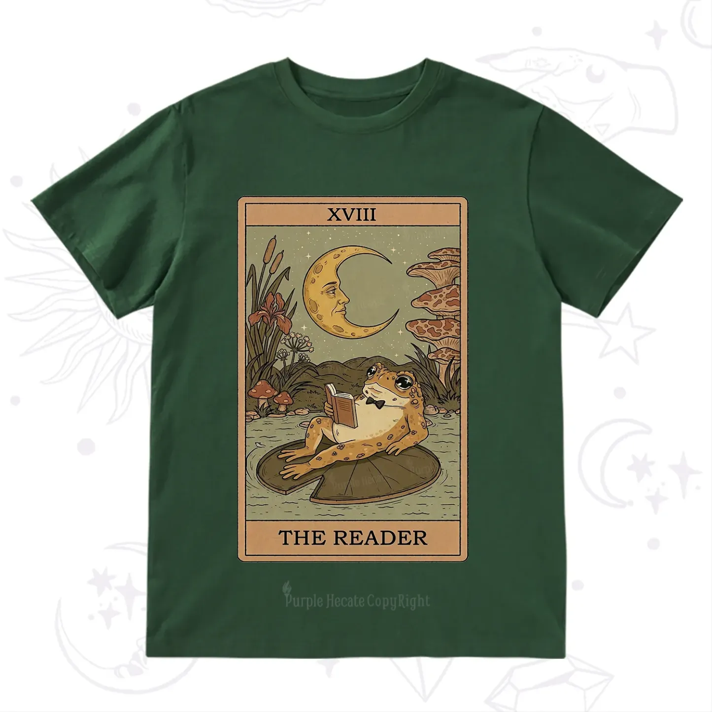 Purplehecate The Reader Frog Tarot T-Shirt