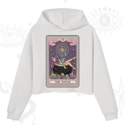 Purplehecate The Witch Tarot Card Crop Hoodie