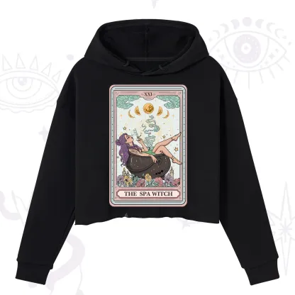 Purplehecate The Spa Witch Tarot Card Crop Hoodie