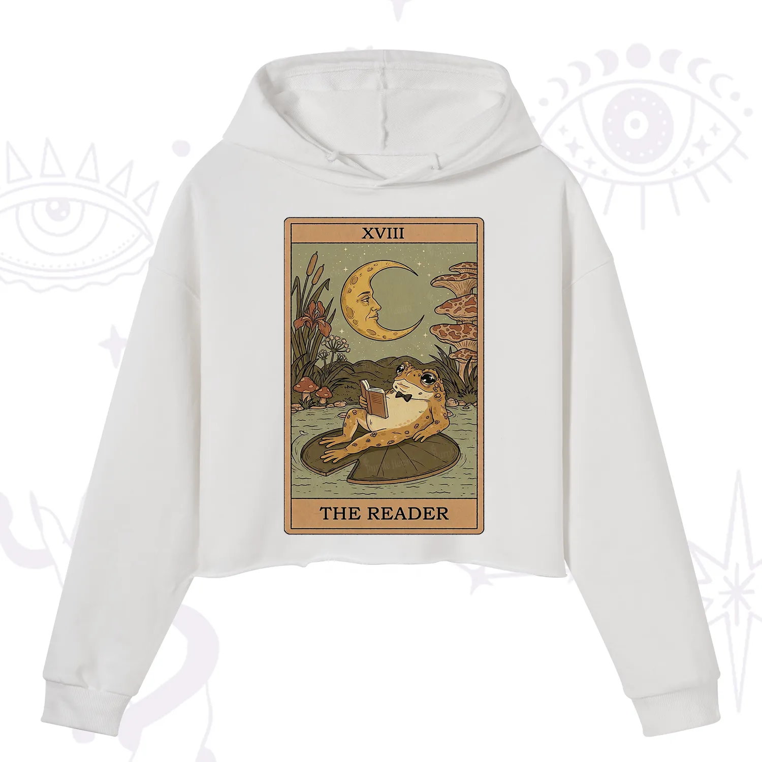 Purplehecate The Reader Frog Tarot Crop Hoodie