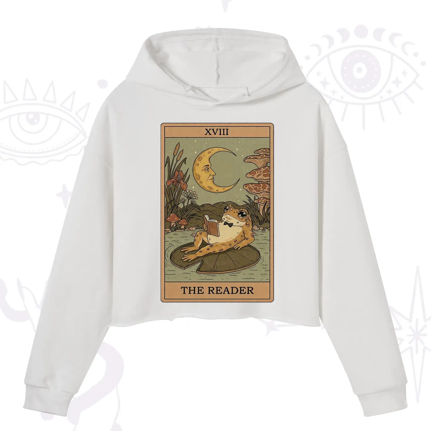 Purplehecate The Reader Frog Tarot Crop Hoodie