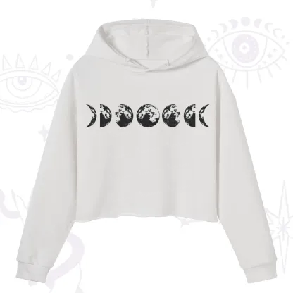 Purplehecate Moon Phases Crop Hoodie
