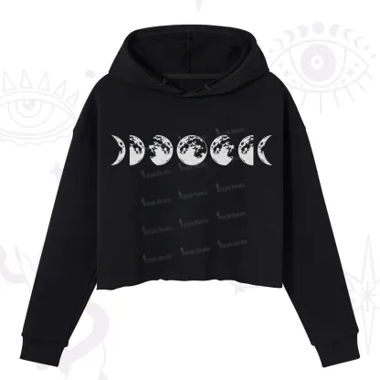 Purplehecate Moon Phases Crop Hoodie