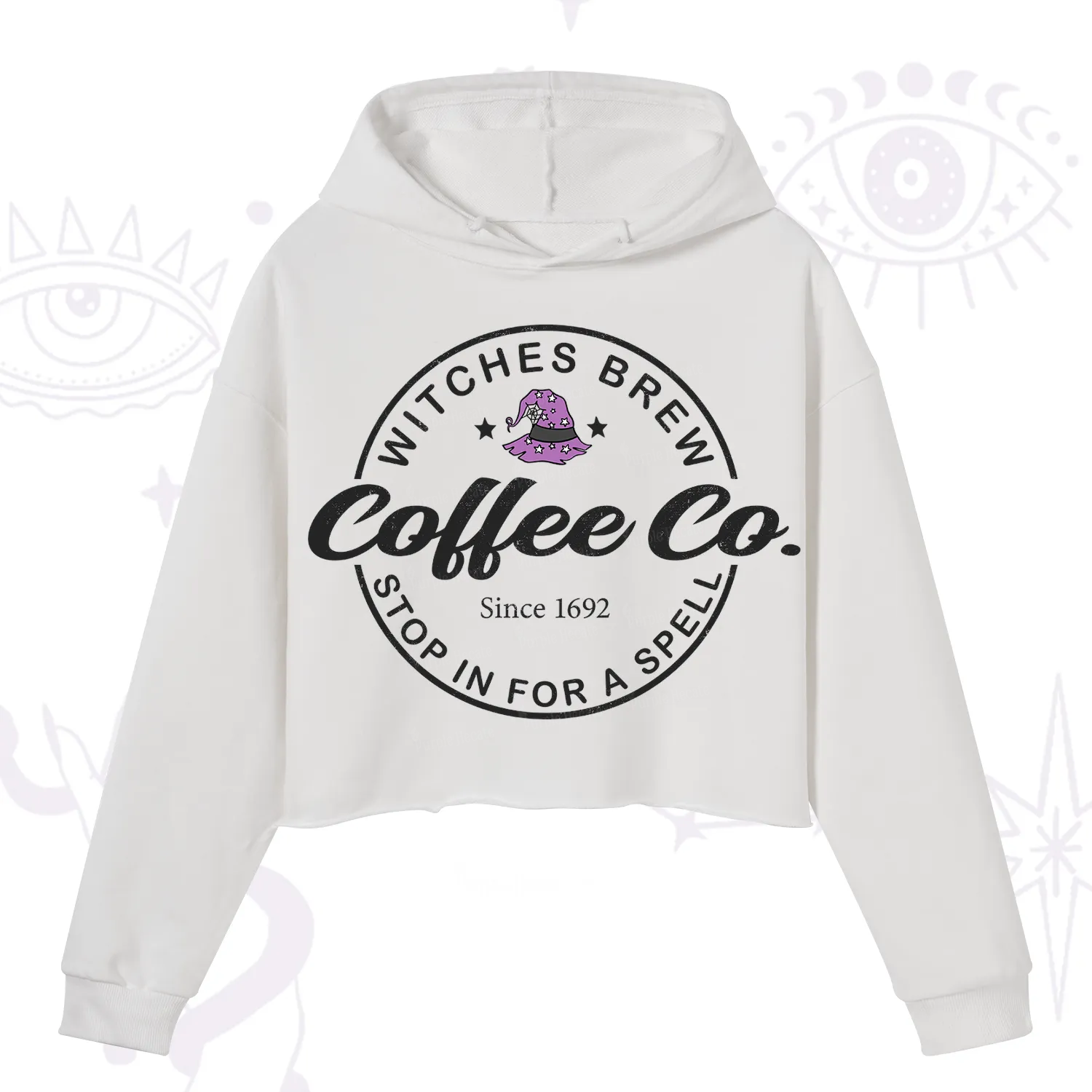 Purplehecate Witches Brew Coffee Co Crop Hoodie