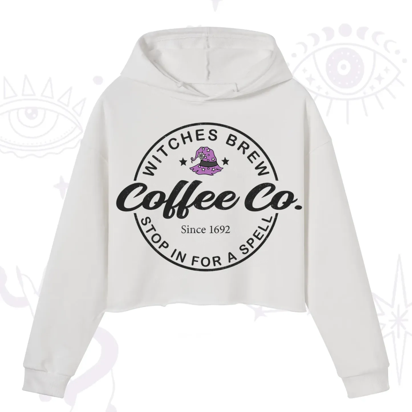 Purplehecate Witches Brew Coffee Co Crop Hoodie