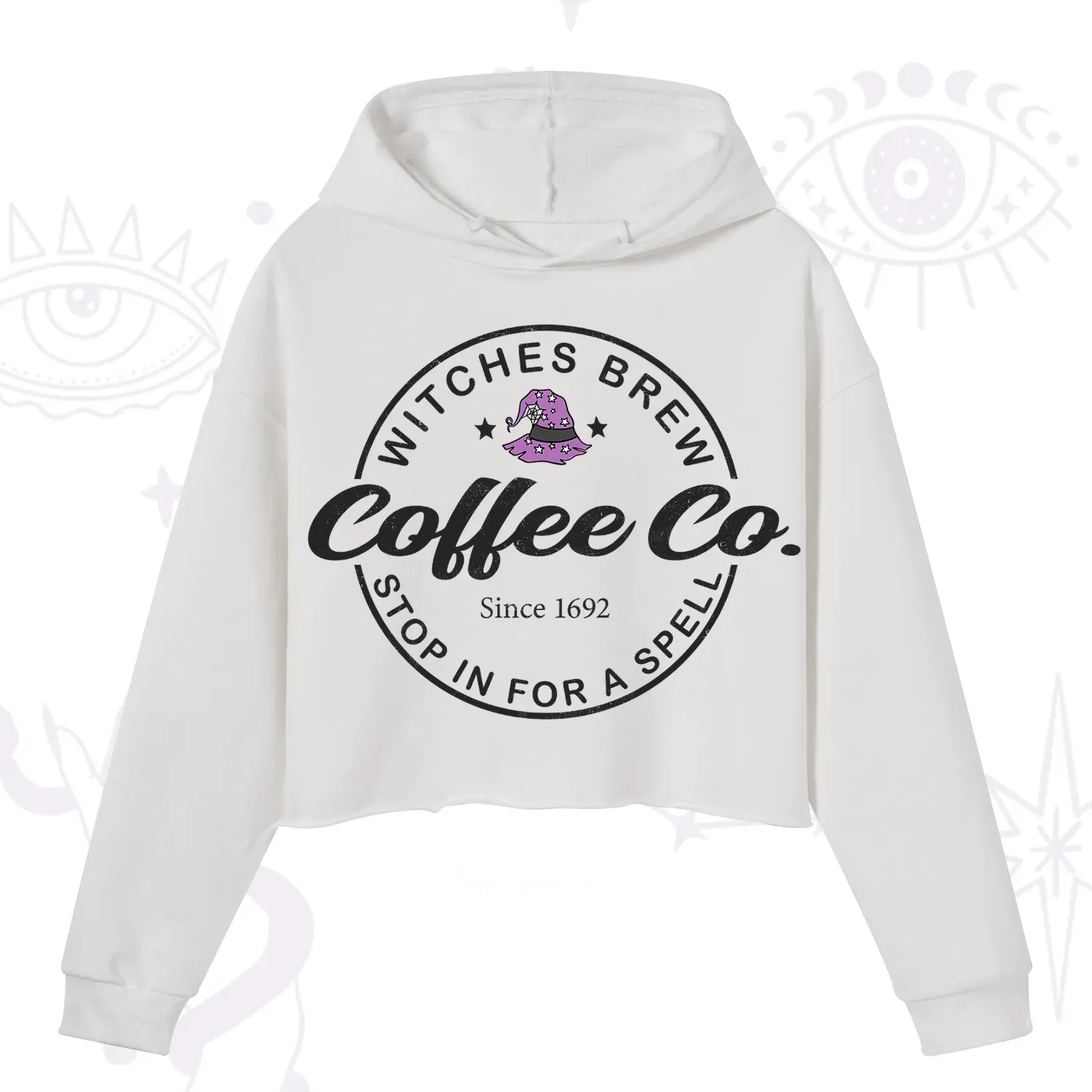 Purplehecate Witches Brew Coffee Co Crop Hoodie
