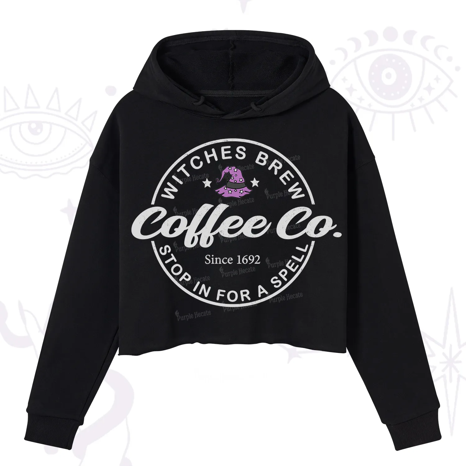 Purplehecate Witches Brew Coffee Co Crop Hoodie