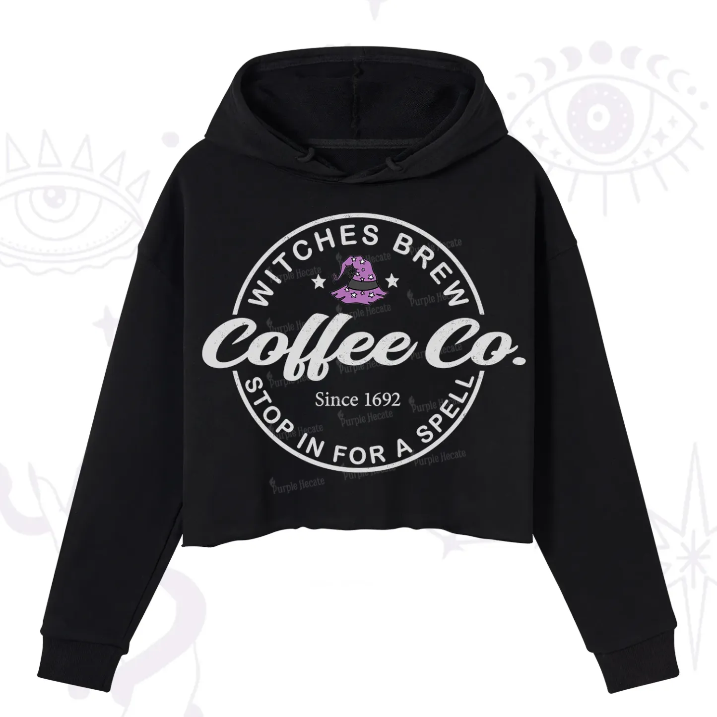 Purplehecate Witches Brew Coffee Co Crop Hoodie