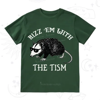 Purplehecate Rizz Em With The Tism Opossum T-Shirt