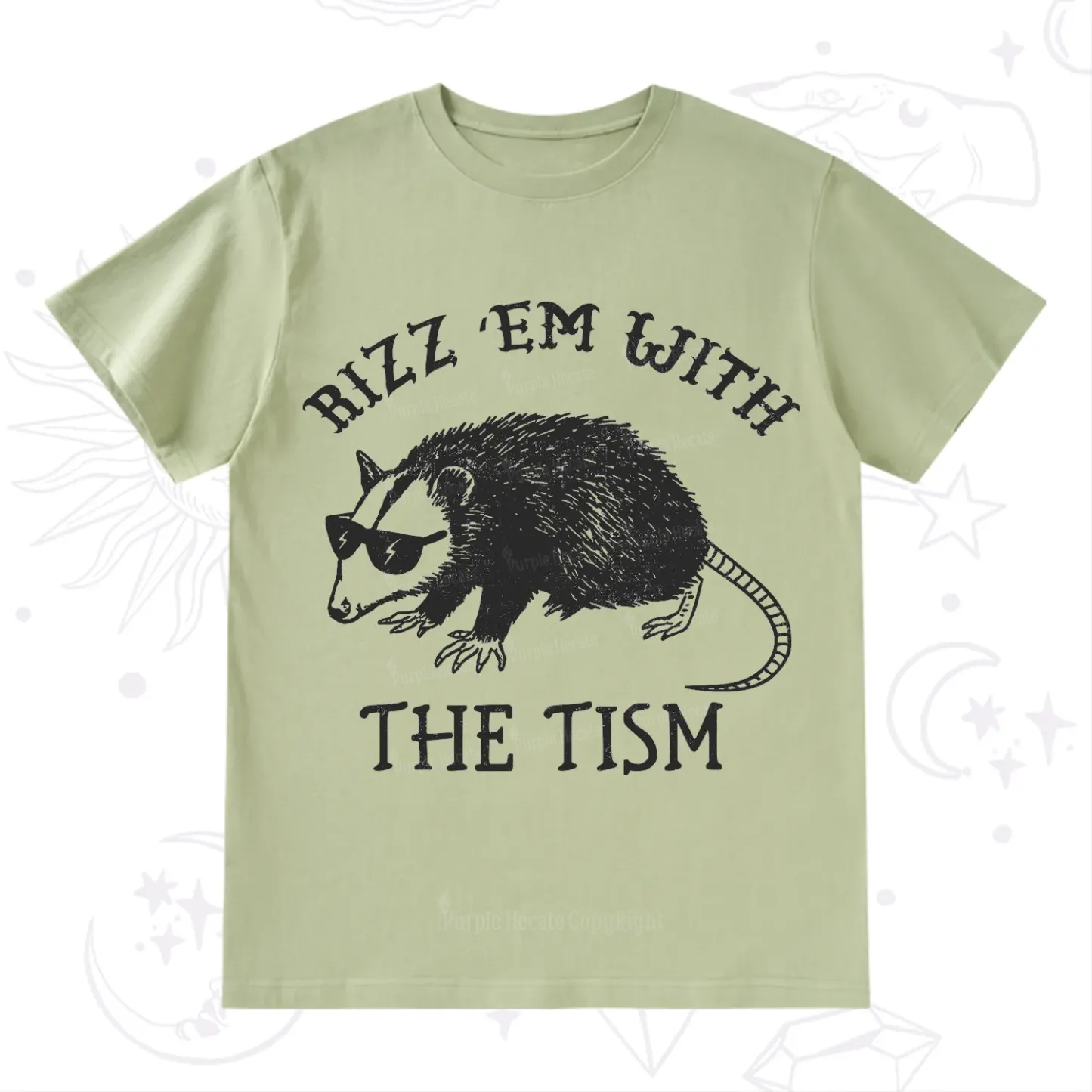 Purplehecate Rizz Em With The Tism Opossum T-Shirt