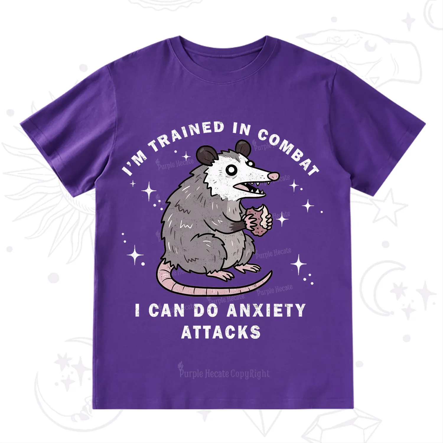 Purplehecate Anixety Attack Opossum T-Shirt