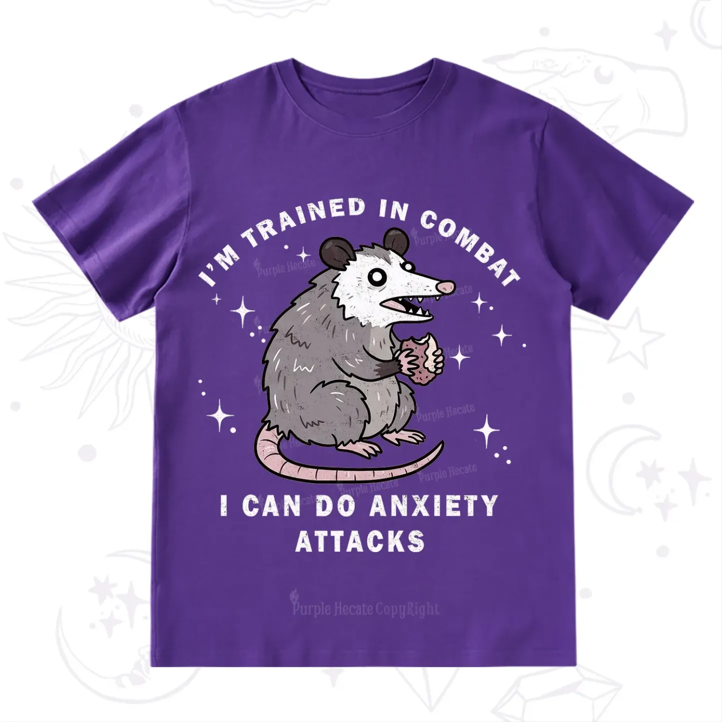 Purplehecate Anixety Attack Opossum T-Shirt