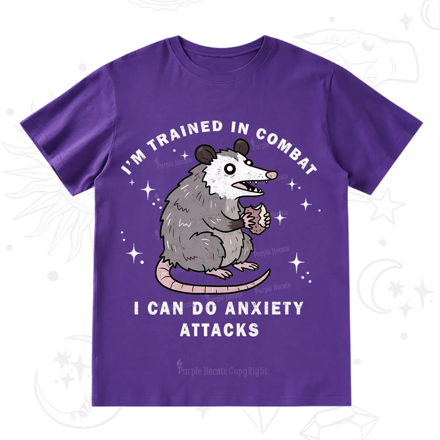 Purplehecate Anixety Attack Opossum T-Shirt