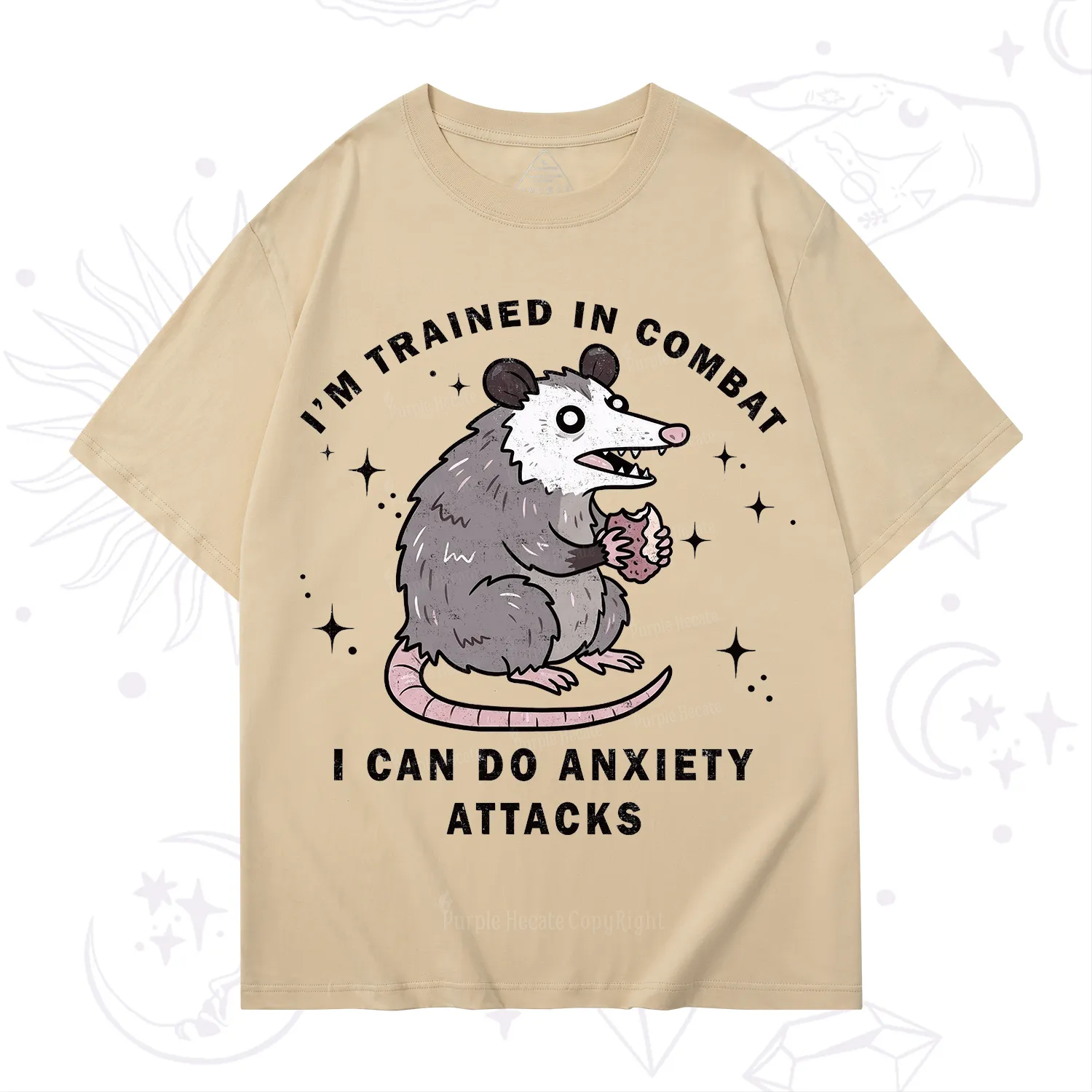 Purplehecate Anixety Attack Opossum T-Shirt
