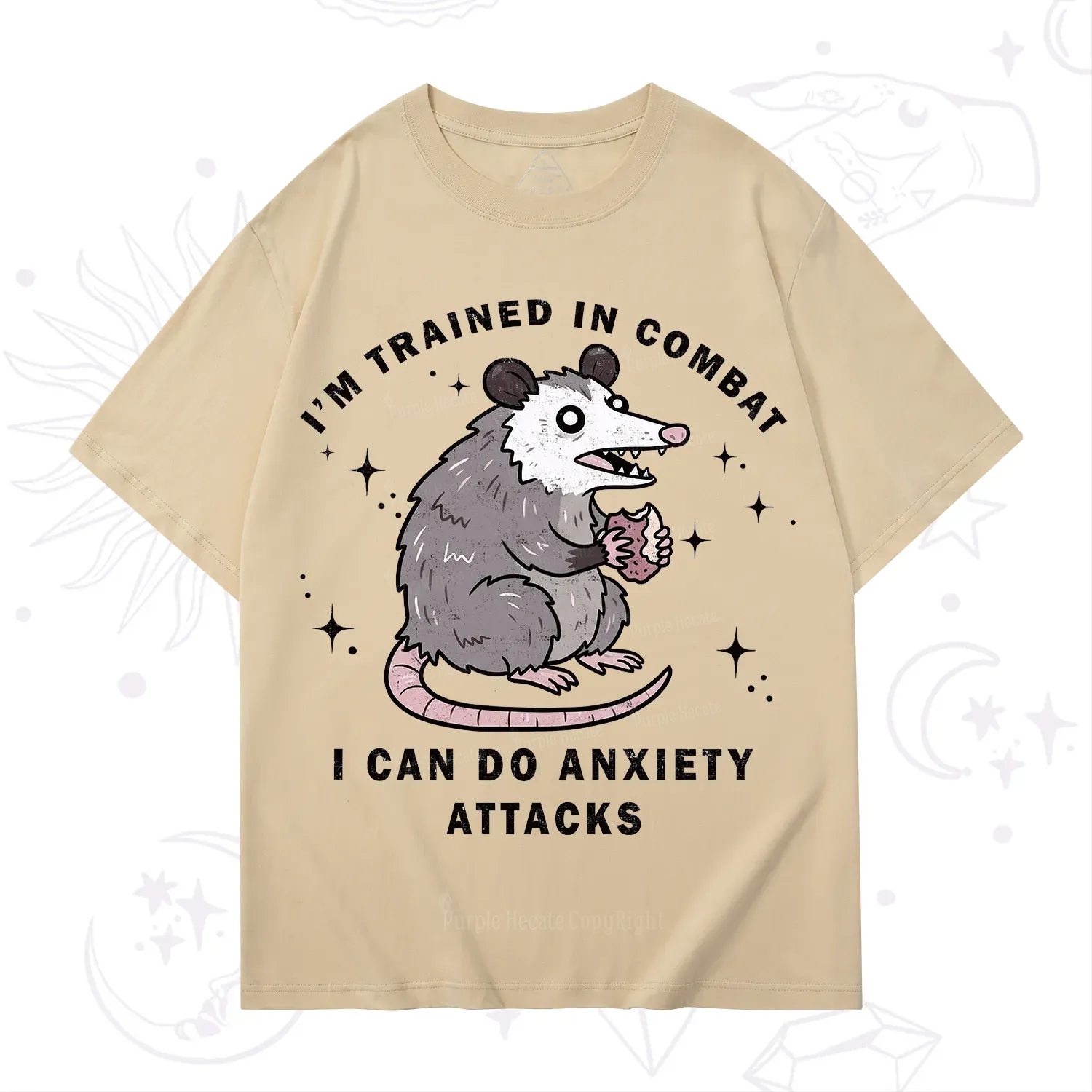 Purplehecate Anixety Attack Opossum T-Shirt