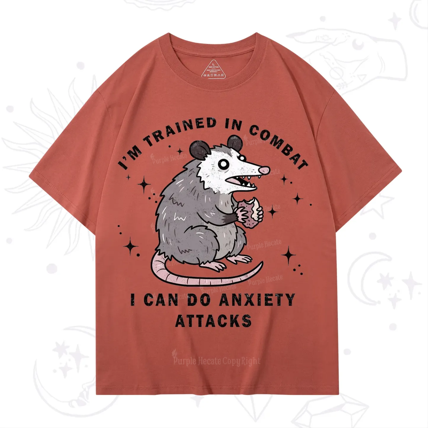 Purplehecate Anixety Attack Opossum T-Shirt