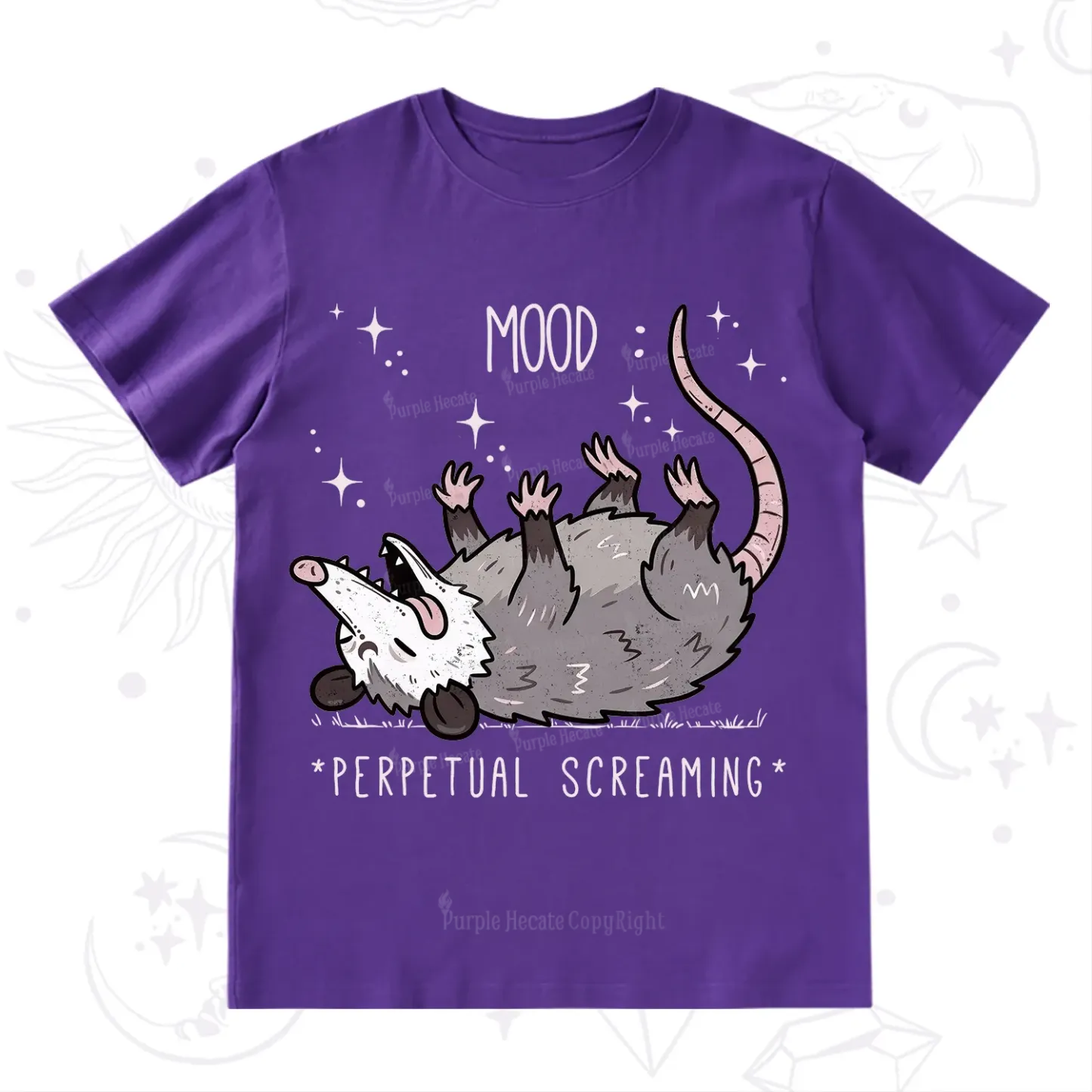 Purplehecate Mood Perpetual Screaming Opossum T-Shirt