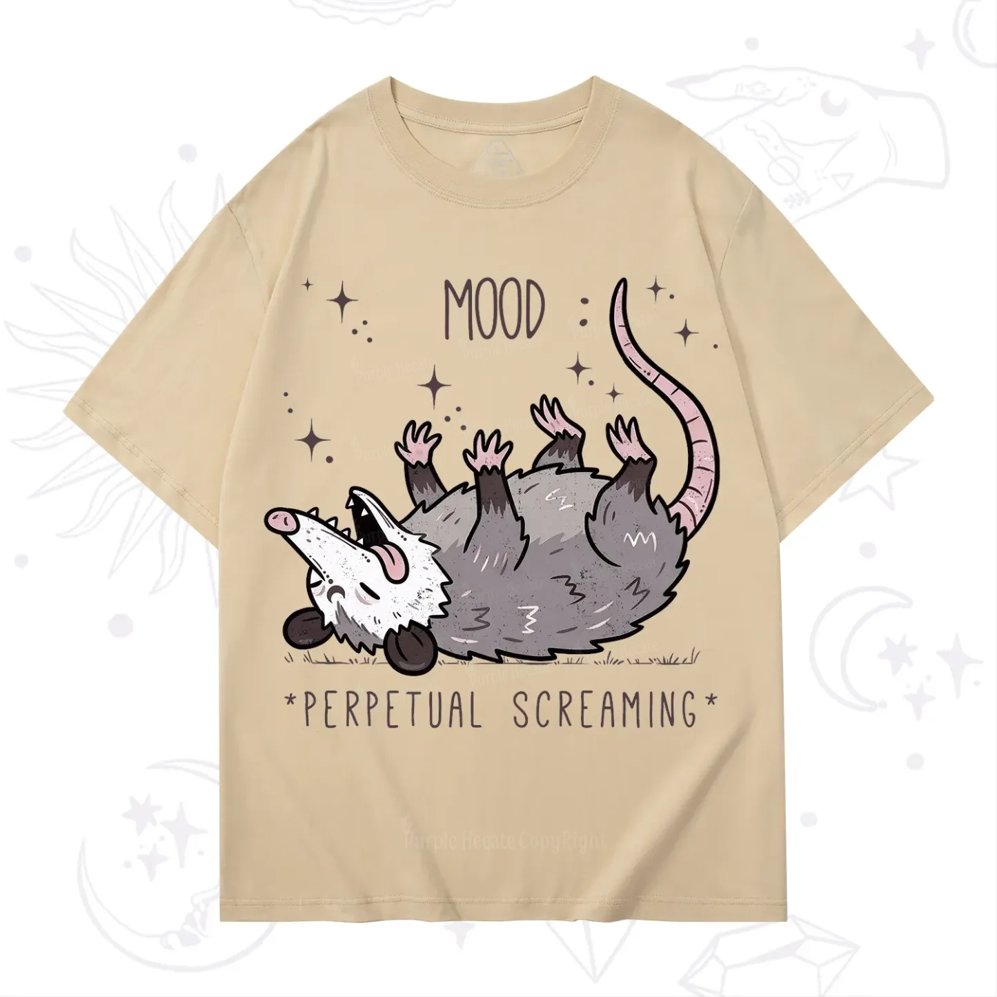 Purplehecate Mood Perpetual Screaming Opossum T-Shirt