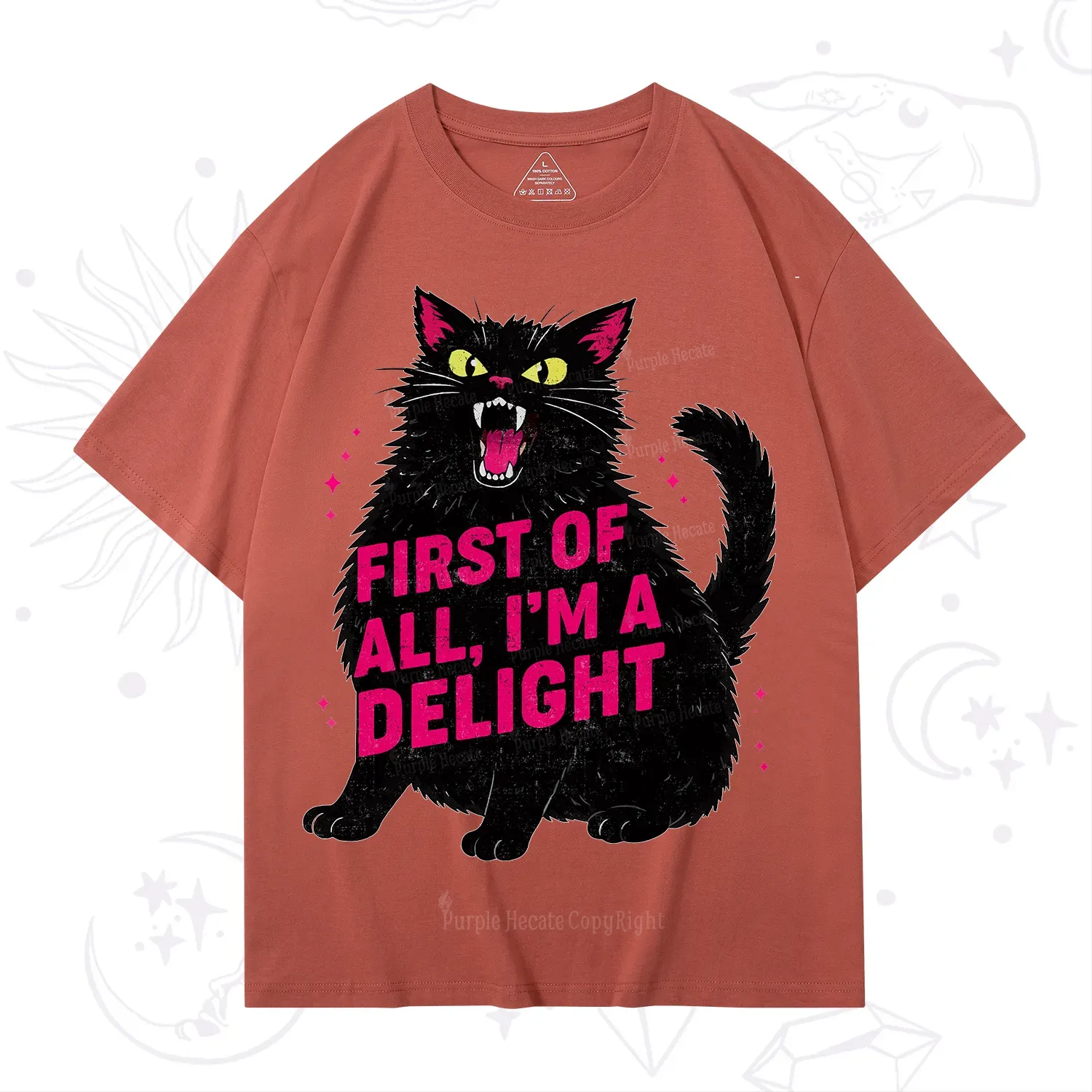 Purplehecate First Of All I'm A Delight Cat T-Shirt