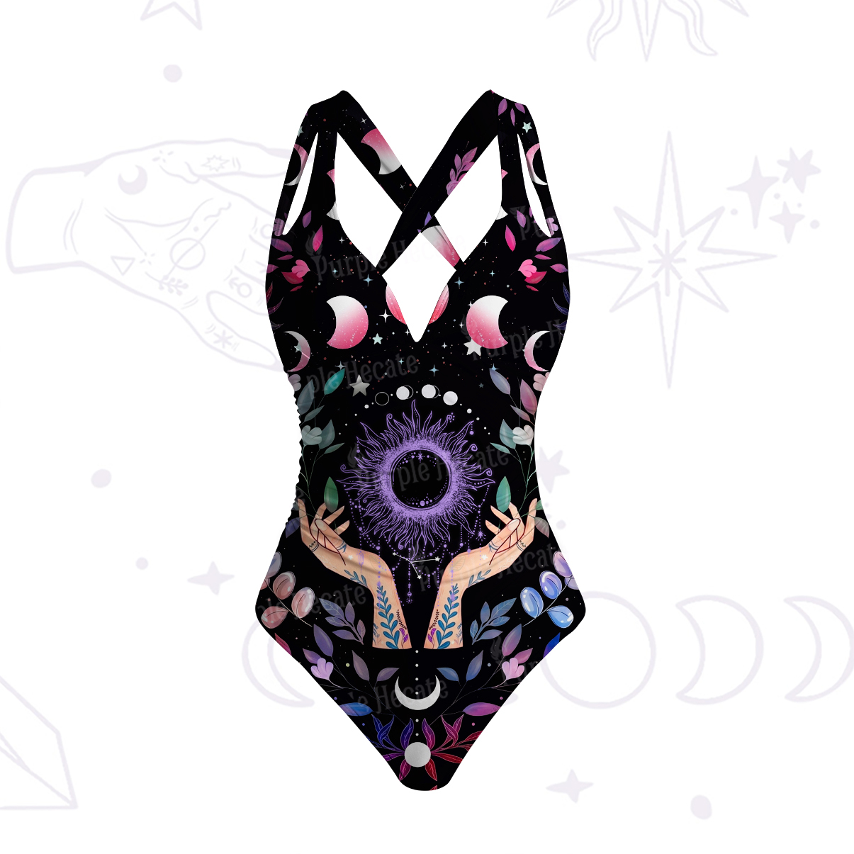 Purplehecate Midnight Moth One-Piece Swimsuit