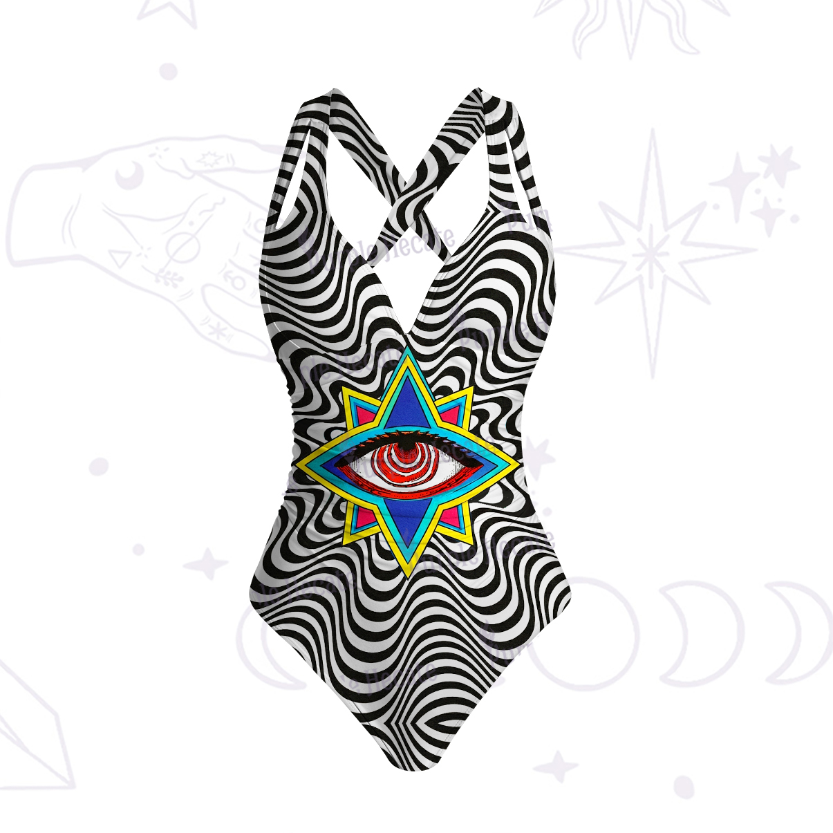 Purplehecate Psychedelic Eye Portal One-Piece Swimsuit