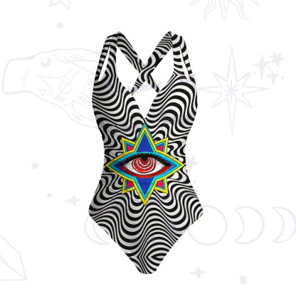 Purplehecate Psychedelic Eye Portal One-Piece Swimsuit