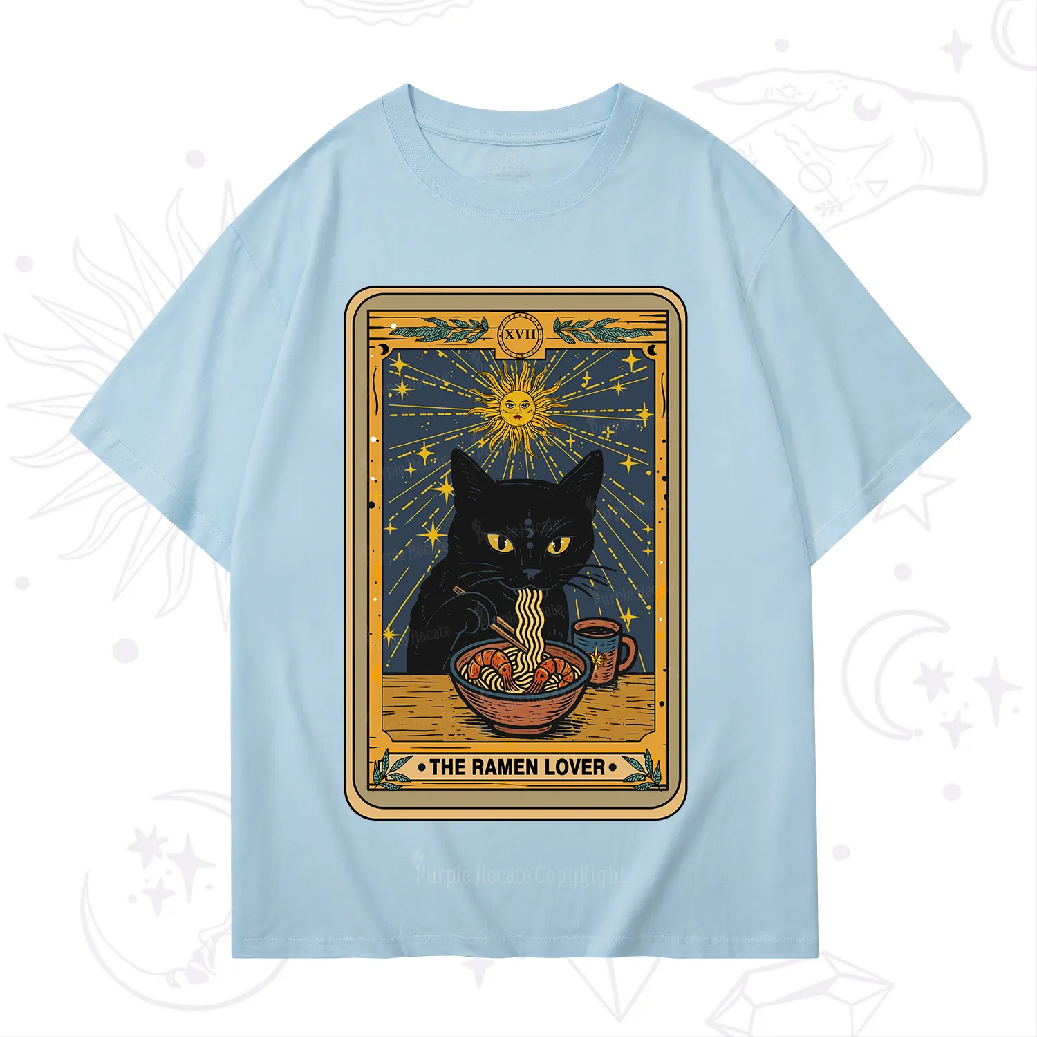 Purplehecate The Ramen Lover Cat Tarot T-Shirt