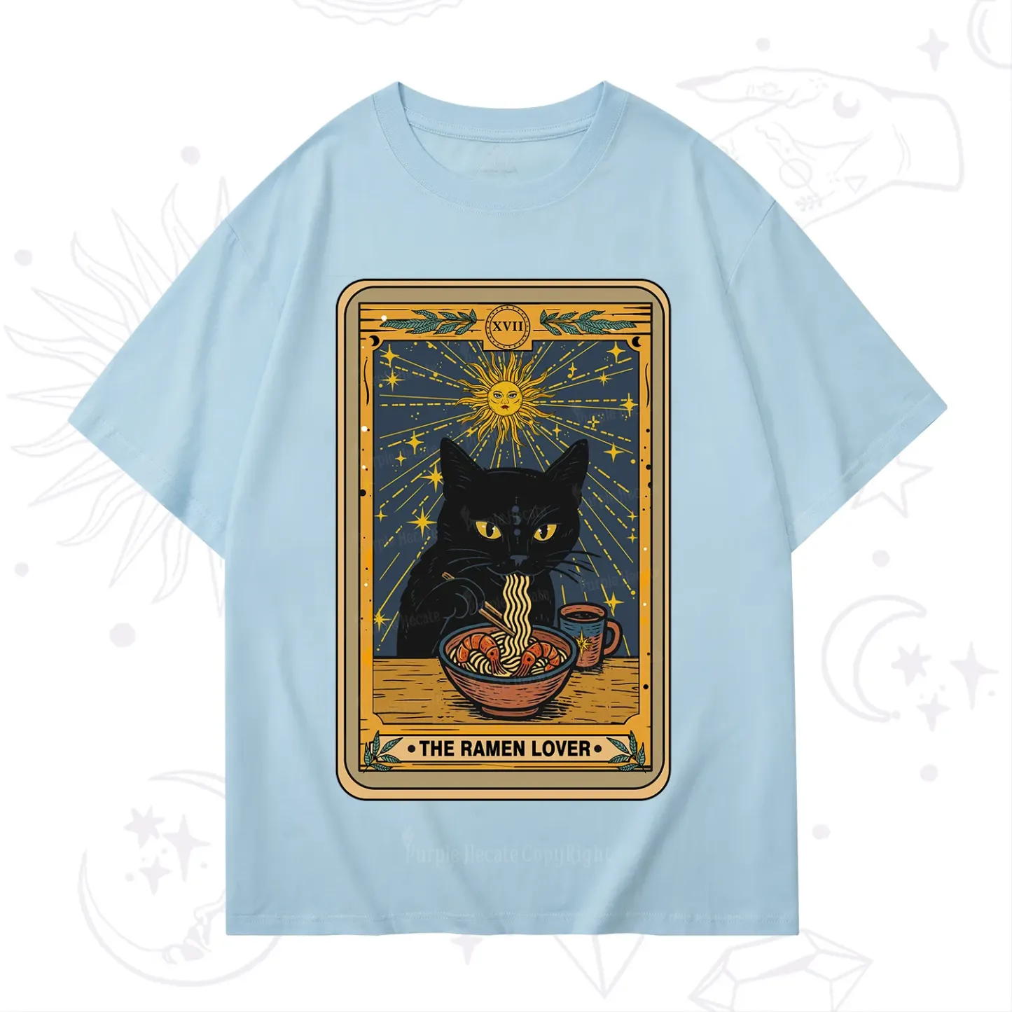 Purplehecate The Ramen Lover Cat Tarot T-Shirt