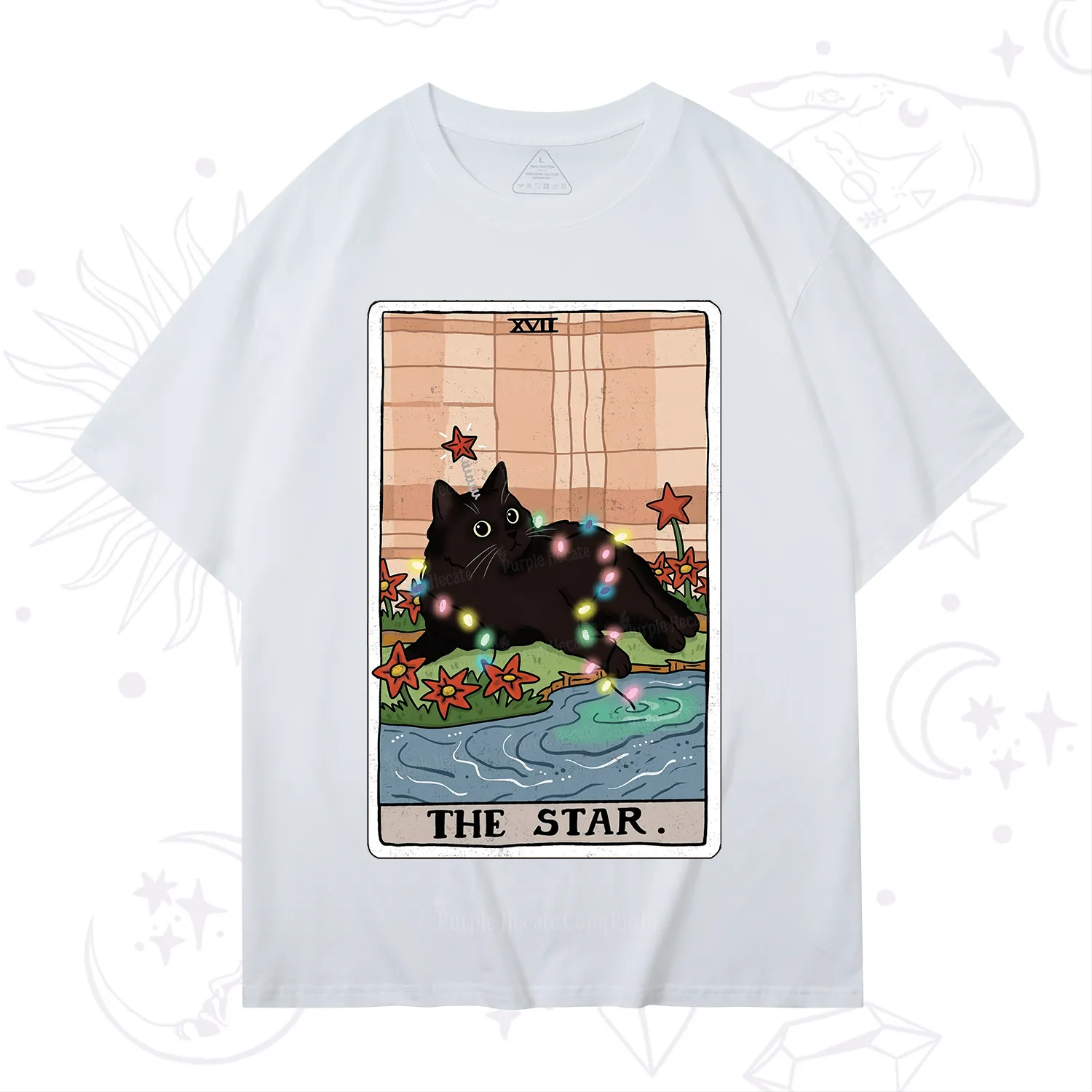 Purplehecate The Star Cat Tarot Card T-Shirt