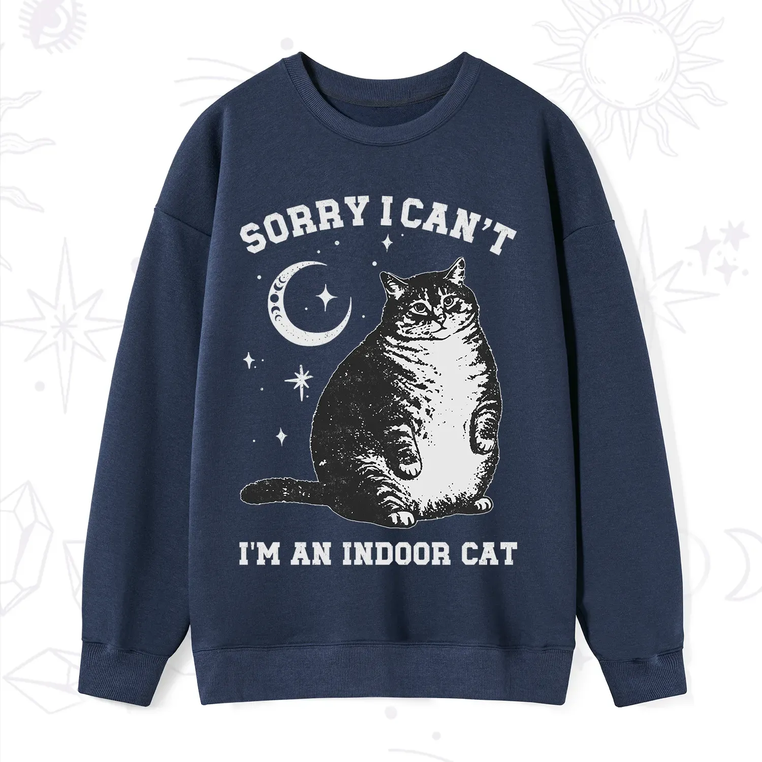 Purplehecate Sorry I Can't Go I'm an Indoor Cat Sweatshirt