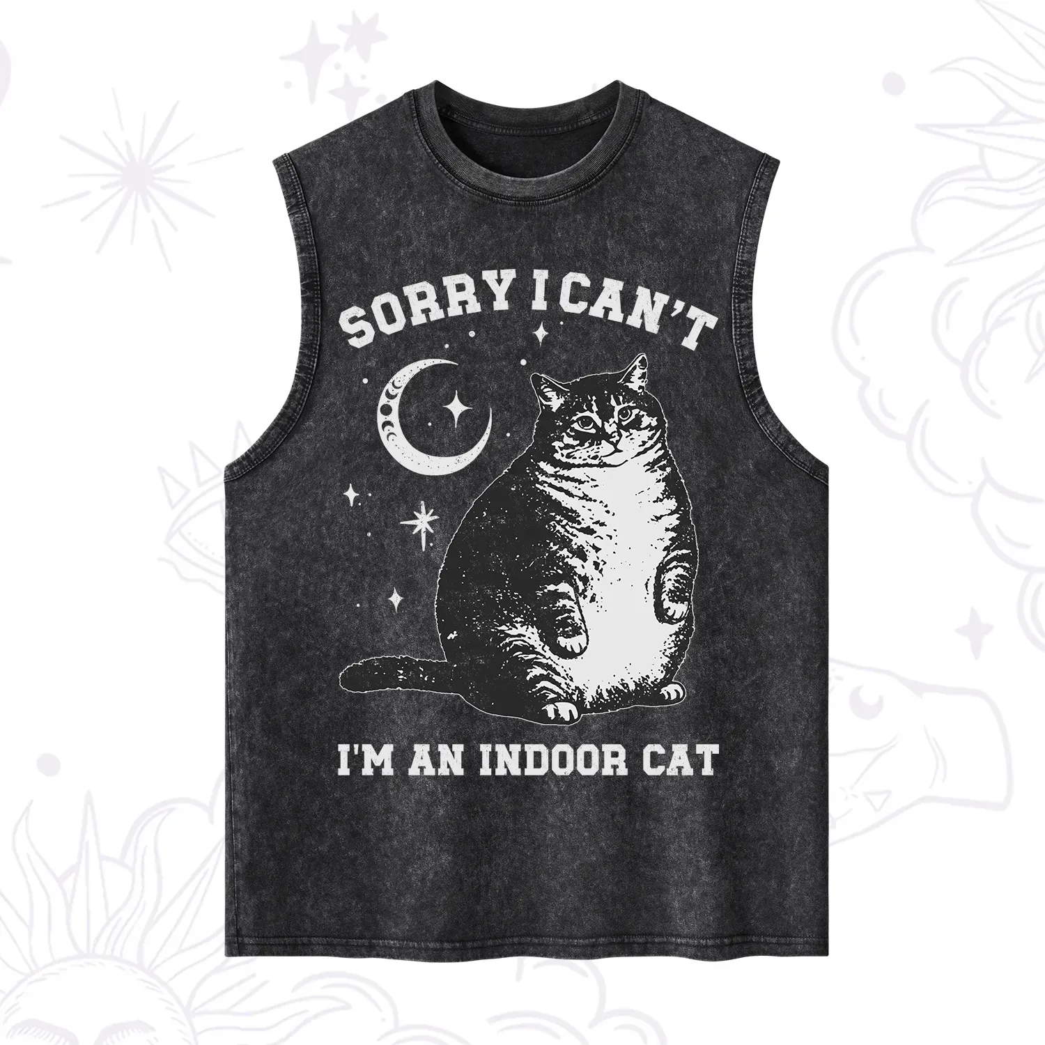 Purplehecate Sorry I Can't Go I'm an Indoor Cat Washed Tank