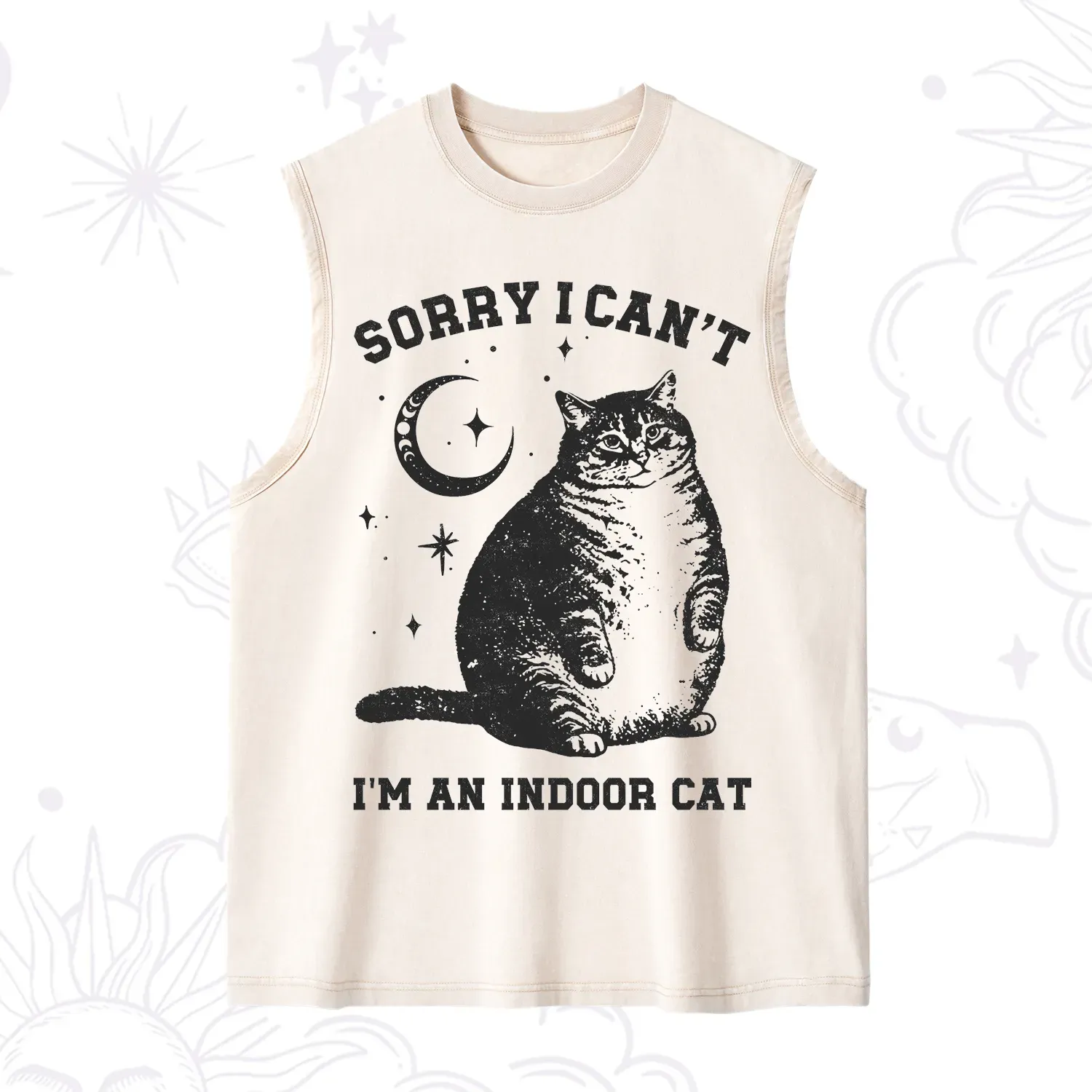 Purplehecate Sorry I Can't Go I'm an Indoor Cat Washed Tank