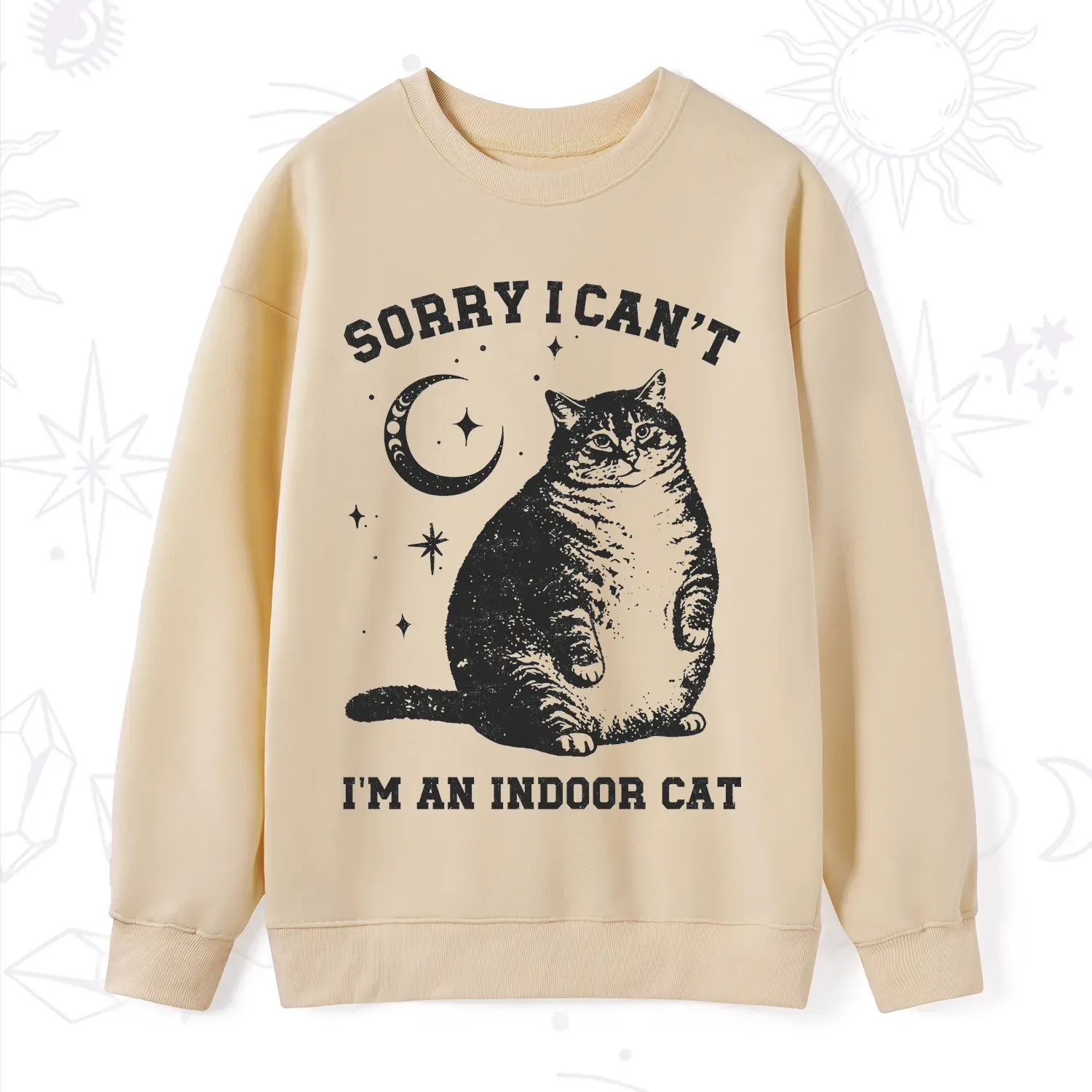 Purplehecate Sorry I Can't Go I'm an Indoor Cat Sweatshirt