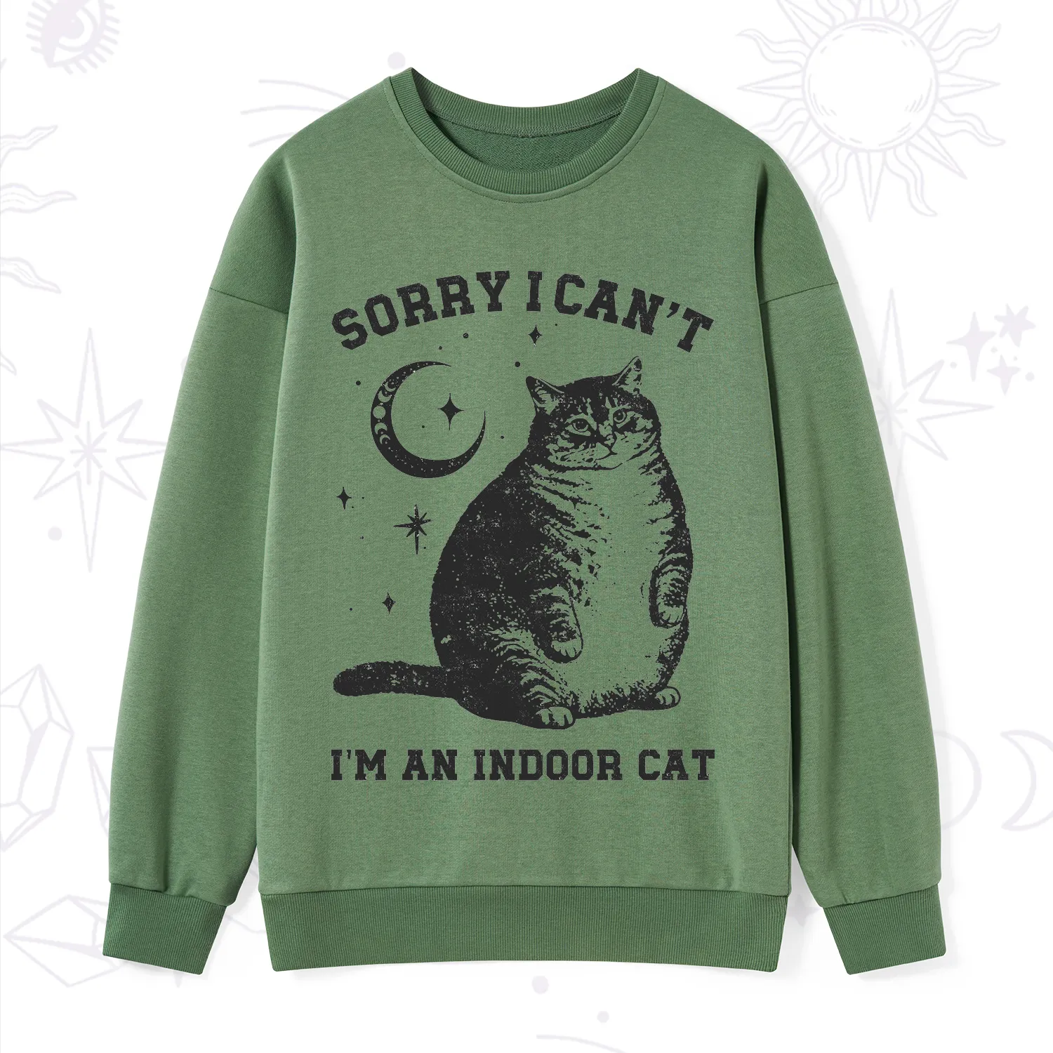Purplehecate Sorry I Can't Go I'm an Indoor Cat Sweatshirt
