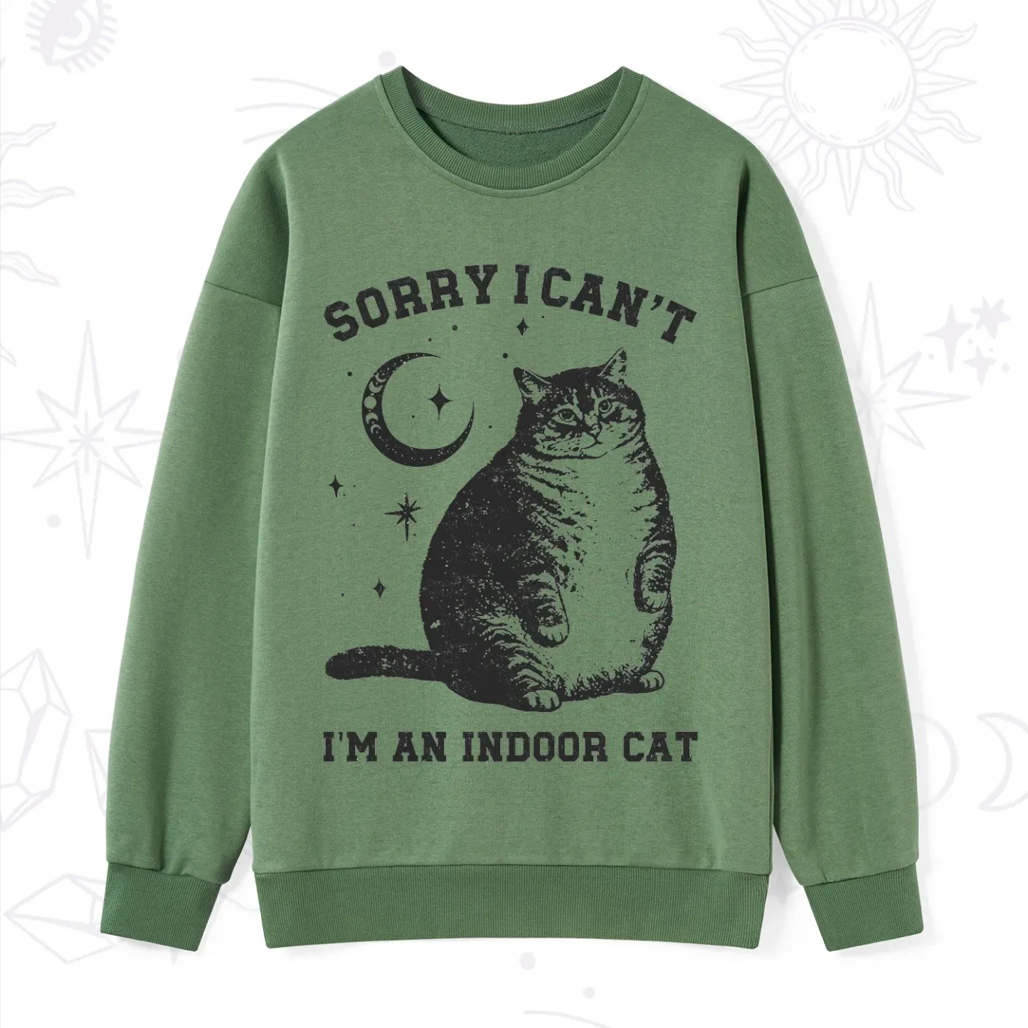 Purplehecate Sorry I Can't Go I'm an Indoor Cat Sweatshirt