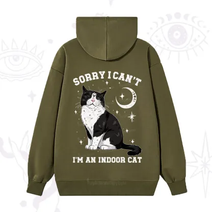 Purplehecate Sorry I Can't Go I'm an Indoor Cat Hoodie