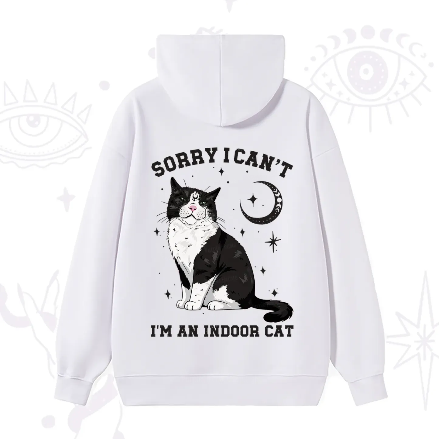 Purplehecate Sorry I Can't Go I'm an Indoor Cat Hoodie