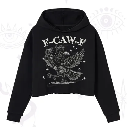 Purplehecate F-caw-f Funny Crow Crop Hoodie